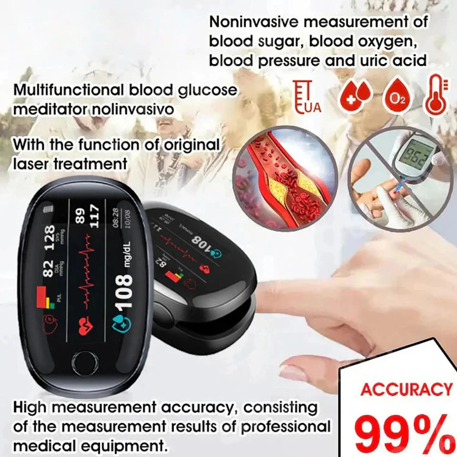 Non-Invasive Blood Glucose Meter| Imported from USA | 🚨Limited Stock Available🚨